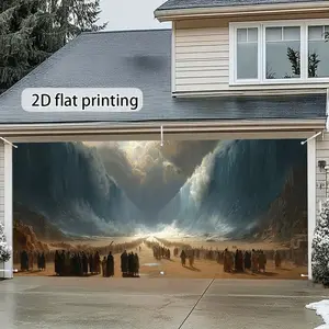 Modern Home Decor Garage Door Curtain, Creative Personal Design, Privacy Protection, Durable, Essential Home Accessory