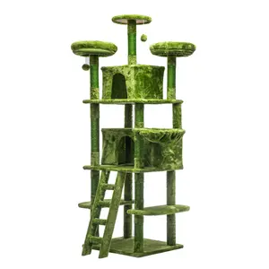 [Bellemave] 70.87in Cat Tree W/2 Private Condos,3 Perches&Hanging Hammock,Skin-Friendly Short Plush&No Sharp Edges,Natural Sisal Scratching Areas,Safe & Stable for Multi-Cat Families,Kittens to Senior Cats