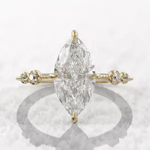 2025 AAA Crystal Marquise Cubic Zirconia Rings for Women Fashion Thin Ring Engagement Wedding Accessories Statement Jewelry