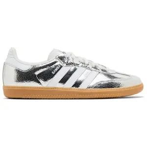 adidas Samba OG Silver Metallic Cracked Leather (Women's) JR0035 Authentic Shoes Footwear Sneaker Trainer Comfortable Walking Fashion Trending Gift