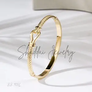 Horseshoe Buckle Bangle Stainless Steel high quality, durable