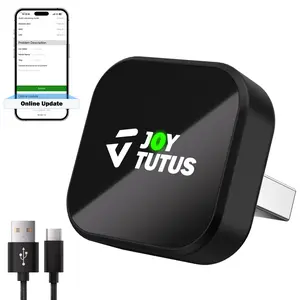 JOYTUTUS Wireless CarPlay Android Auto Adapter 2 in 1 Mini Box Plug&Play Dongle BT WiFi for Wired CarPlay Android Auto Cars Compact Discreet Design