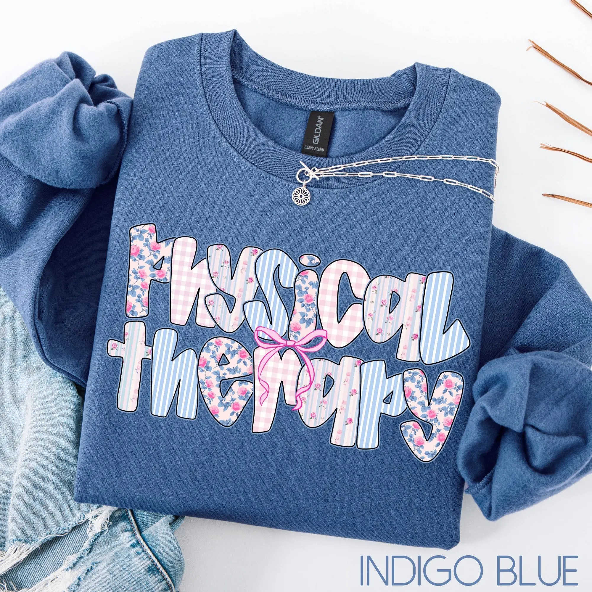 Physical Therapy T-Shirt / Sweatshirt & Hoodie , Coquette Physical Therapist, Pt Gift, Physical Therapy Crewneck Clothes Sleeve