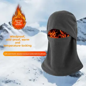 Cycling thermal hat, winter windproof face mask, fleece full-face integrated neck warmer, motorcycle anti-freeze and cold protection