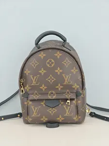 Pre-owned Monogram coated canvas and leather trim Backpacks Louis Vuitton Monogram Canvas Palm Springs Mini Backpack Bag【AR5105】
