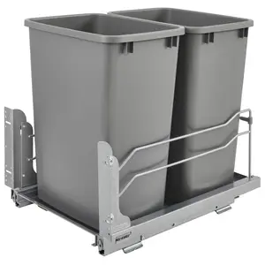 Rev-A-Shelf Double Pull Out Trash Can 35 Qt with Soft-Close, 53WC-1835SCDM-217