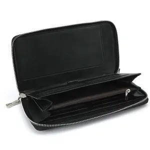 Men's Business Nylon Clutch Wallet, High-Capacity Zip Wristlet with RFID Blocking, Scratchproof Organizer for Daily Commuting & Travel