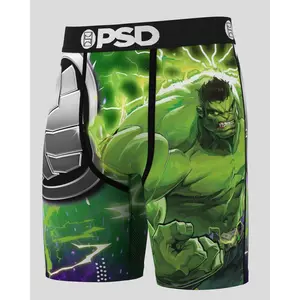 PSD Mens Marvel - Hulk Silver Boxer Brief - Standard Length 7 Inch Inseam, Soft and Breathable Poly Blend Fabric