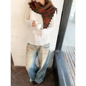 Ancient Warm Triangular Shawl Autumn and Winter Decoration Warm Neck Protection Small Scarf Amber Headscarf Fart Curtain