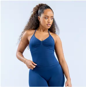 DFYNE Impact 2-Piece Set - Longline Strappy Top Seamless Shorts & Butt-Lifting Leggings for Gym Wear in Nylon Comfortable Fit Stylish Design Activewear Set Push Up Sportswear Skinny Sportswear