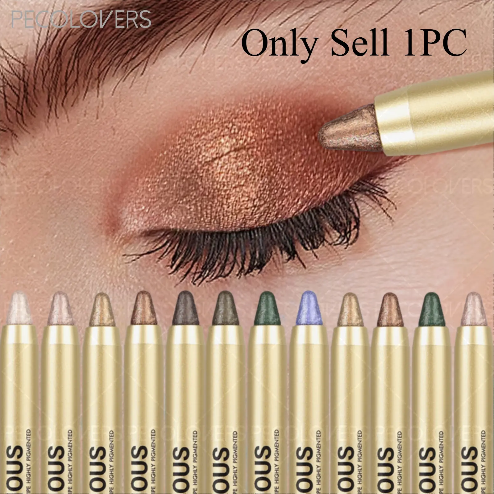 Retractable Eyeshadow Crayon Chunky Glitter Sunset Gold High Pigmented Long-Wearing Non-Drying For Beginners