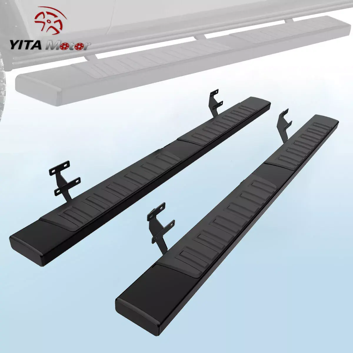 YITAMOTOR Running Boards Compatible with 2015-2024 Ford F-150 Super Cab, 2017-2024 Ford F-250 F-350 Aluminum Black Side Steps Nerf Bars
