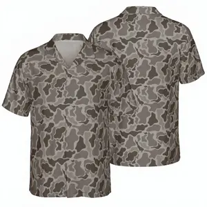 Aesthetic Camo Hawaiian Shirt, Unisex Duck Hunting Top, Summer Streetwear, Oversized Casual Button-Up, Plus Size S-5XL, Matching Couple Gift