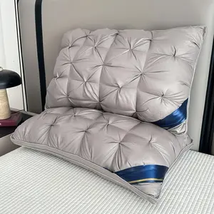 Luxury Hotel Pillows Set, Ultra Soft Breathable Bed Headrests, Elegant Twisted Floral Design, All-Season Use, Ideal Sleep Gift