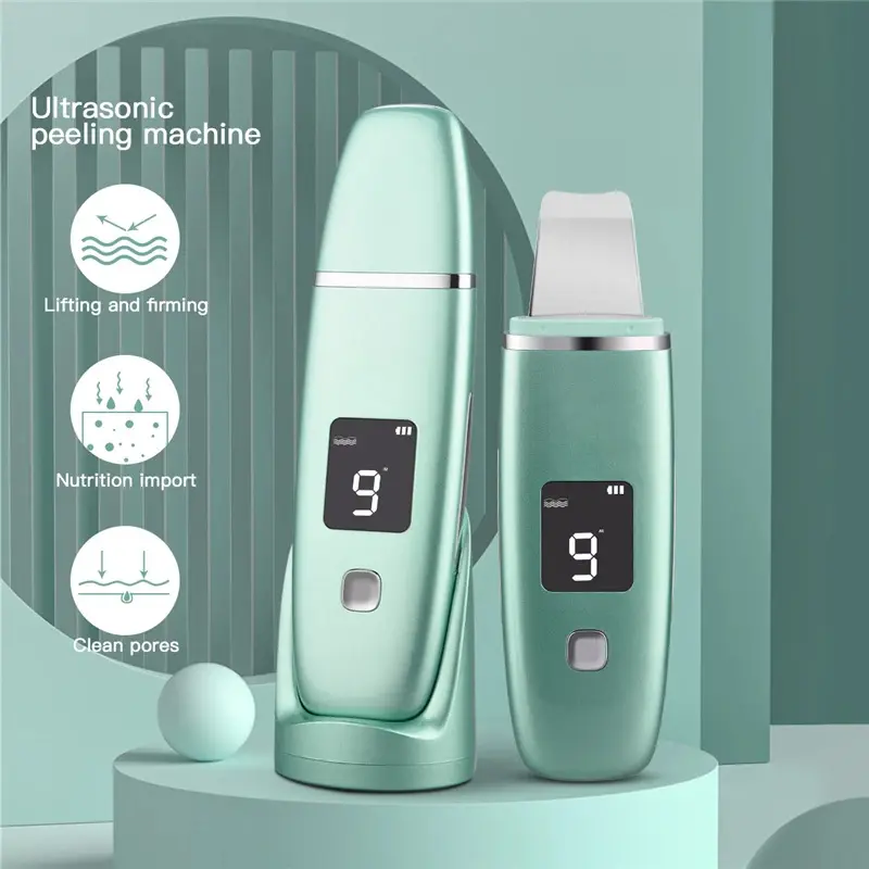 Ultrasonic Face Skin Scrubber Facial Aesthetic Cleansing Gentle Peeling Silicone Stainless Comfort