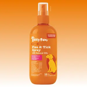 Zesty Paws Flea & Tick Natural Soothing Spray for Dogs 16 fl oz Vet-Formulated with Clean Cedarwood Rosemary & Peppermint Oils