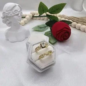 valdiviajewery #2125 14k Gold Plated Wedding Duo Ring High Quality