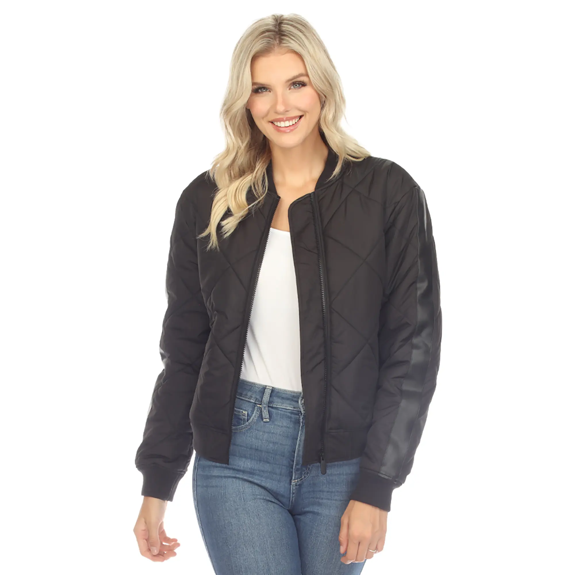 White Mark Women's Bomber Puffer Jacket Extended Sizes Outerwear Womenswear