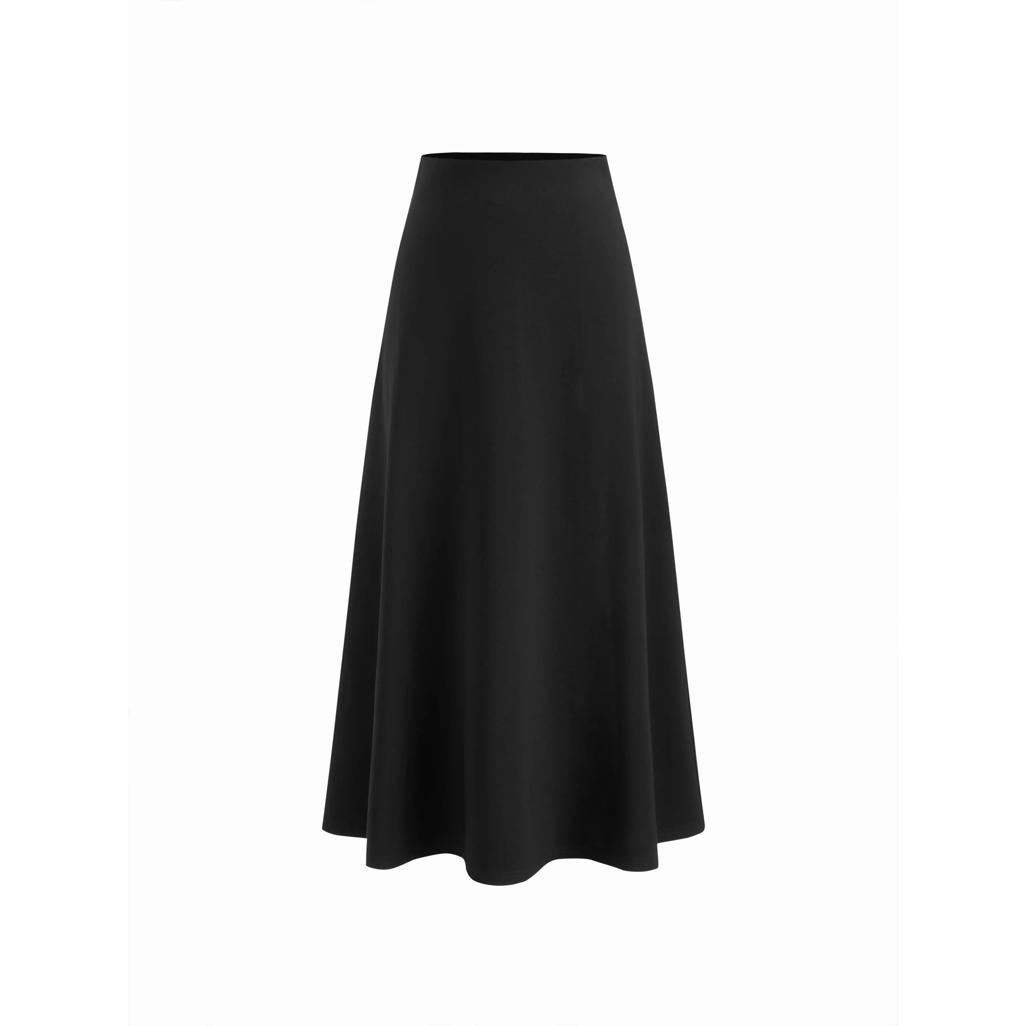 Vinova Women's A-Line Midi Skirt Elegant Flared Skirt Black