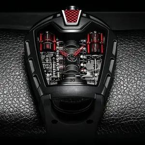 Unique Car Engine Mechanical Watch - Racing Style Sports Wristwatch, Cool Gift for Car Guys