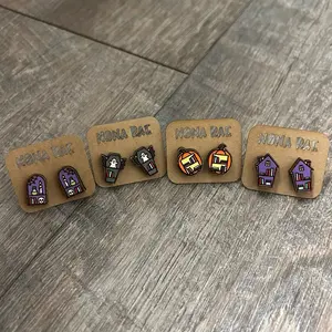 Spooky Bookshelf Earrings – Bookish Halloween Earrings