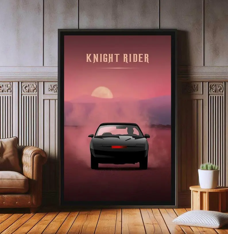 1982 Knight Rider Film Poster, High Quality Print, Popular Poster Prints for Wall Aesthetic Decor,