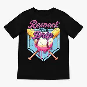 Youth And Adult Baseball Drip Boys Home Plate Sports Respect The Drip T-Shirt, Baseball shirt, Baseball Stuff for Boys, Youth Boys Clothes, Summer Outfitters, Gift for Boy Girl, Game day outfit, summer outfit, birthday gift