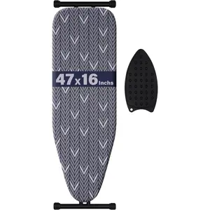 Ironing Board Full Size, Metal Construction Iron Board with Extra Thick Heavy Duty Padded Cover,  Structure, Anti-Skid  (47x16)