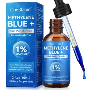 OneBtanicl Methylene Blue 1% Solution 2 fl oz High-Purity Formula for Brain Health Energy Support No Formaldehyde Alcohol Gluten US Antioxidant Properties Cognitive Function