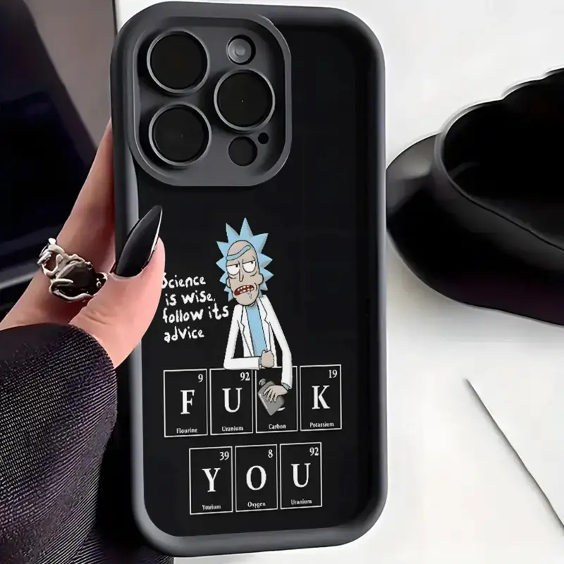 Rick and Morty: Liberation phone case, compatible with iPhone 16/15/14/13/12/11/Pro/Max/Xs/Xr/8/7 and other models. Made of shockproof soft TPU material, with a non-slip design, it protects the camera and features an anti-authoritarian graphic.