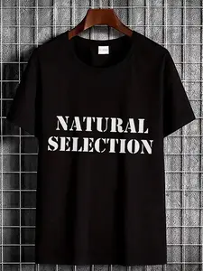 7.5oz T-Shirt, Natural Selection Print, Unisex Casual Wear, Round Neck, Short Sleeve, Medium Stretch, All Seasons
