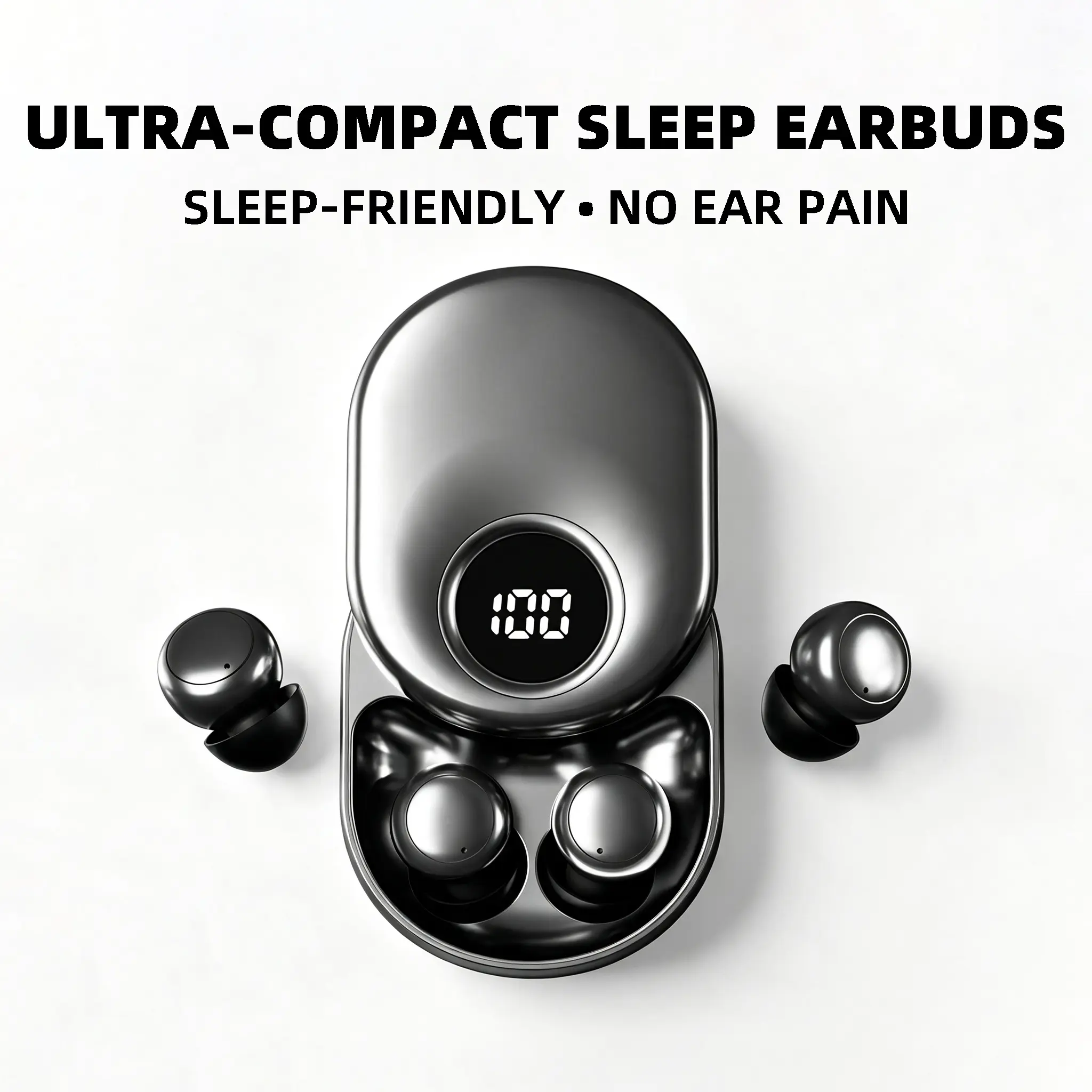 Mini Sleep In-Ear Earbuds for Side Sleepers - Compact Recessed Shape Prevents Ear Ache During Prolonged Use, Reduces Auricle Pressure, Filters Daily Ambient Noise