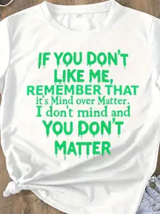 Mind Over Matter T-Shirt - Bold Statement Casual Round Neck Top with Bold Text Print, Comfort Fit Men's Tee, Crew Neck Tee, Ultra Soft, Breathable, Moisture Wicking, Casual Summer Tee, Must-have Fashionable Tee
