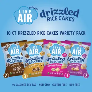 Like Air Single Serve Drizzled Rice Cakes Variety Pack - 0.74oz, 10 bags