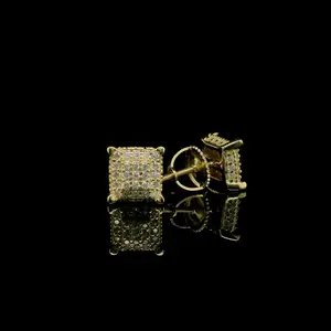 Men's Iced Out Square Elegant Stud Earrings | 0.45ct | 7mm | VVS