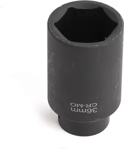WINTOOLS 36mm Axle Nut Socket - 1/2" Drive 6 Point Deep Impact Socket, Heavy Duty Alloy Steel Spindle Nut Remover for Automotive Repair, Hub Nut Tool for FWD Vehicles, Durable Mechanics Tool, WT01T0560