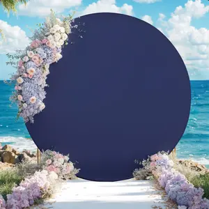 Elastic Cloth Round Background Set for Weddings Parties Birthdays, Photo Backdrop Props (no Shelf Balloons Included)