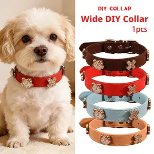 Pet Collar for Small Dogs and Cats, Leather Pearl Rhinestone Necklace, Stylish Dog Harness Accessory, Durable Pet Jewelry