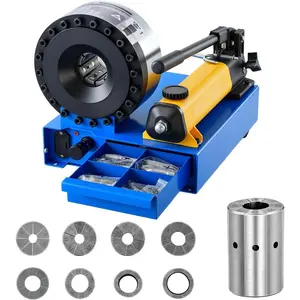 VEVOR High Pressure Hydraulic Hose Crimper, Manual Hose Crimping Tool with 8 Dies 0.24 - 1.1 Crimping Range, Suitable for Low High - Pressure Oil Pipes, Gas/Water/Auto AC Hoses Cable JointsVEVOR Super Brand Day