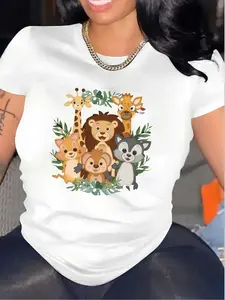 Wo Luck - White T - Shirt Safari Pals Adventure Te
