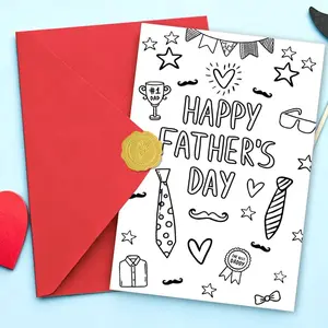 DIY Fathers Day Card for Dad, Coloring Father's Day Card from Kids, Fill in the Blank Activity Card, Fathers Day Gift for Dad, Handmade Keepsake Greeting Card