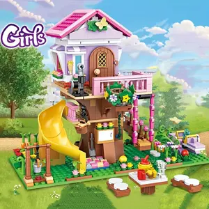 Treehouse Building Set with LED Lights - Forest Friendship House Building Block Toys, Treehouse Building Set, Birthday and Christmas Gifts for Boys and Girls