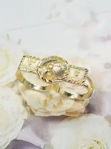 Men's Hip-Hop Style Earth Design Two-Finger Ring, Hollow Out Connected Finger Ring, Perfect for Daily Wear, Halloween Christmas Easter Gift