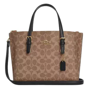 Coach Mollie Detachable Strap Tote Bag in Tan and Black for Women