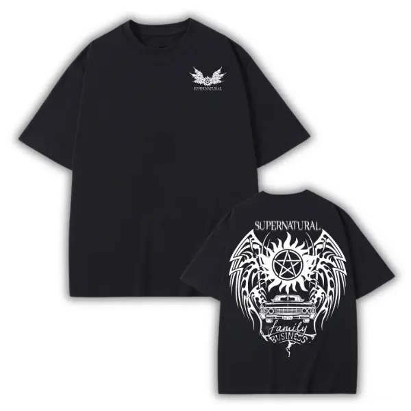 Supernatur4l Spiritwear Angel Wings Graphic Tee Unisex Shirt Supernatural Symbol Design Fashion Cotton, Full Sizes, For Men, For Women