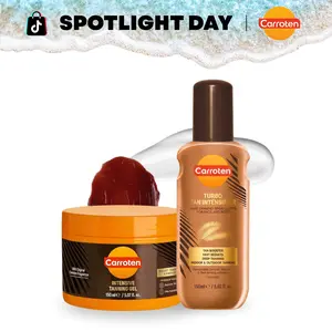 Carroten Turbo Tan Intensifier + Intensive Tanning Gel | Tanning System for Long-Lasting Results | Browning Tan Accelerator | Carrot & Coconut Oil + Vitamins A+E | Made in Greece | 5 oz Each