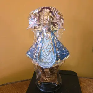 Virgen de San Juan Statue - Blue & Gold Color - Detailed Design - Ideal for Home Decoration - Religious Figure - Perfect for Gift