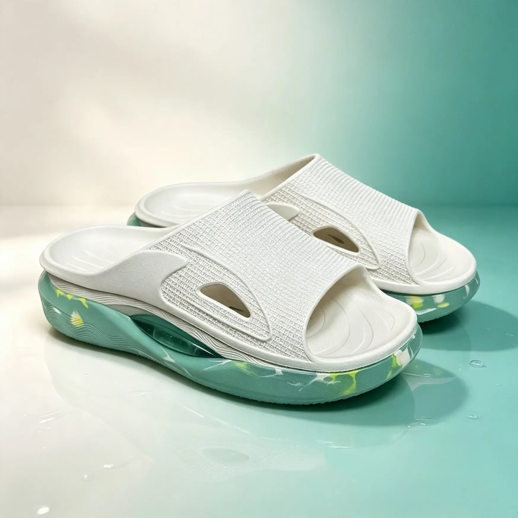 Adult Camo Air-Cushion Quick-Dry Platform Slides | Visible Side Shock-Absorbing Cushion | Drainage Cutout Design, Unisex Outdoor Anti-Slip Slippers