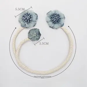 Premium Luxury Curtain Tiebacks with Fresh Floral Design - Simple Stylish Curtain Organizer, Sheer Curtain Binding Straps & Clasps