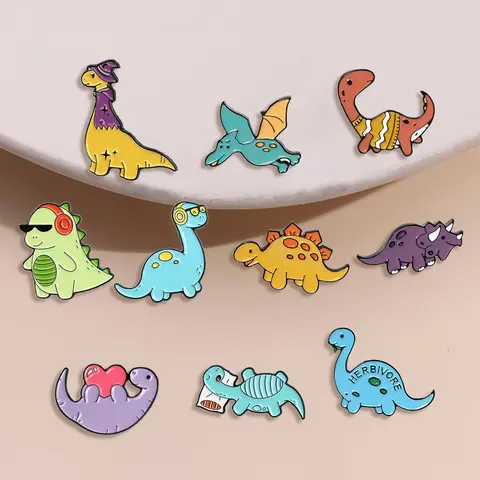 Cute Cartoon Dinosaur Design Brooch, Fashion Brooch for Women & Men, Enamel Pin Suitable for Backpacks, Jeans, Scarves, Hats Decoration